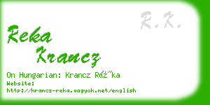 reka krancz business card